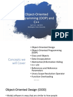 Object-Oriented Programming (Oop) and C++: Cpts 122 - Fall 2019 Washington State University