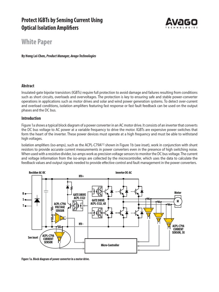 Avago 3457 Protect IGBTs by Sensing Current Using Optical Isolation
