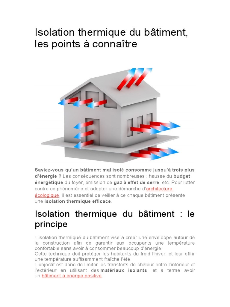 Isolation thermique des bâtiments expliquée | PDF | Isolation thermique ...
