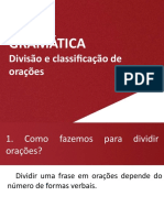 Divisão e classificação de orações