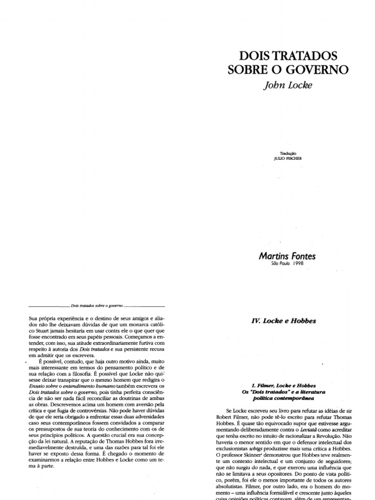 LOCKE, John. Dois Tratados Sobre o Governo. | PDF
