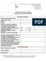 Formular de Inscriere 2020