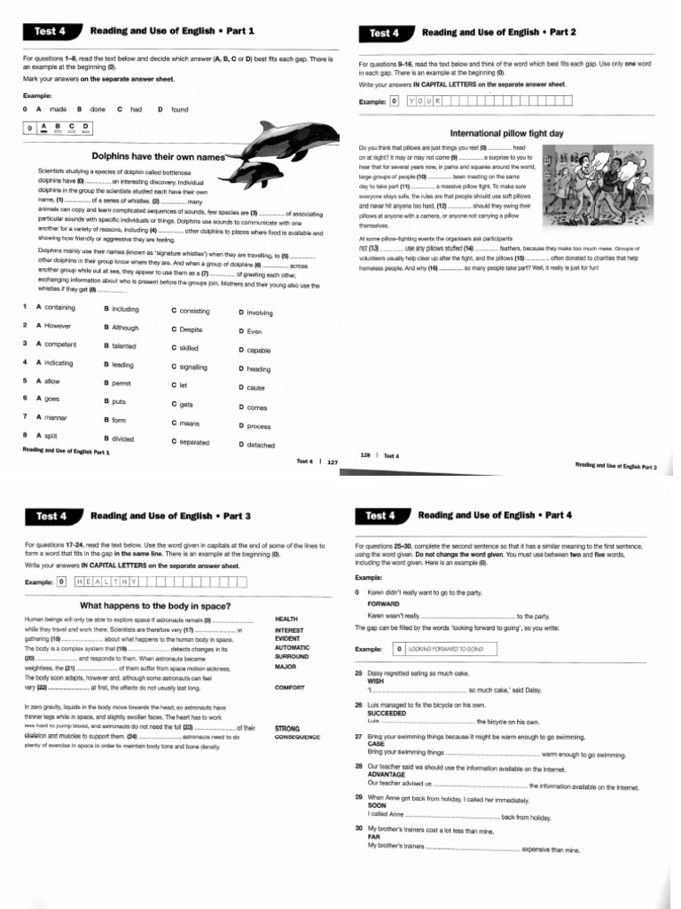 Fce For Schools Test 4 | PDF