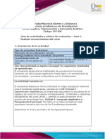 Guía de Actividades y Rúbrica de Evaluación - Unidad 1 - Paso 1 - Reconocimiento Del Curso PDF
