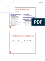 Course Contents: Introduction To Numerical Methods