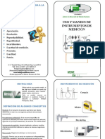 Diptico Uso y Manejo de Instrumentos de Medicion