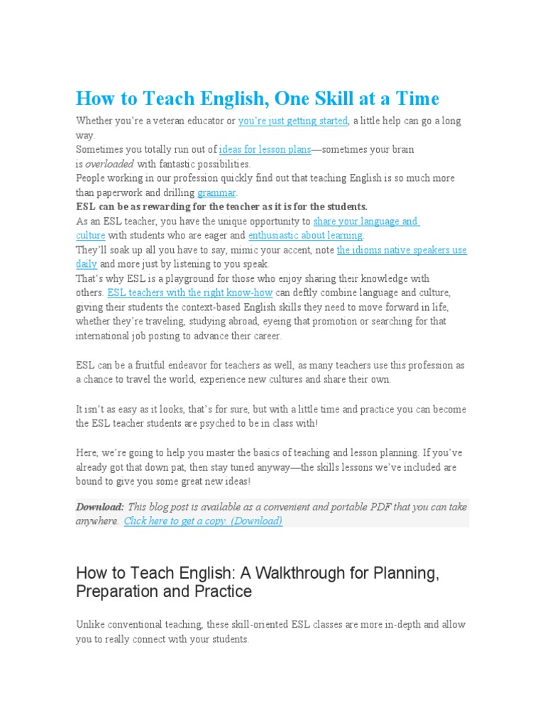 How To Teach English PDF English As A Second Or Foreign Language