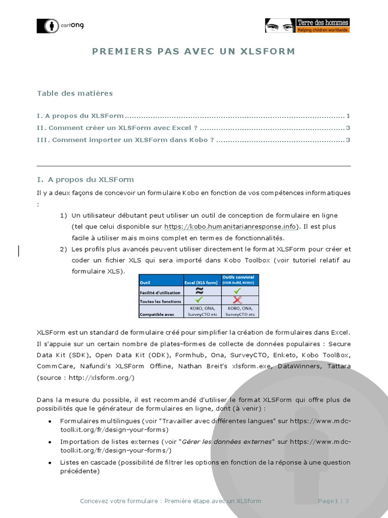 Créer un formulaire avec XLSForm | PDF | Microsoft Excel | Informatique