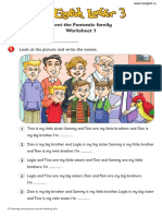 Meet The Fantastic Family Worksheet 1: Name: ................................................