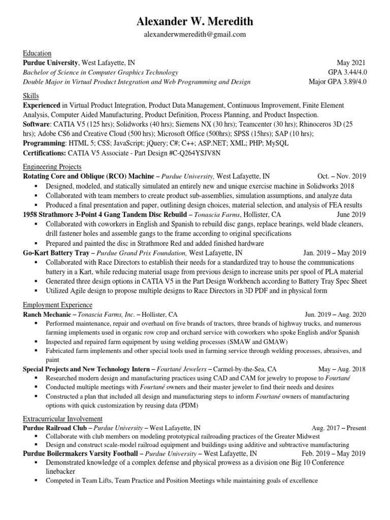 Computer Graphics & Engineering Resume | PDF | Software | Computing