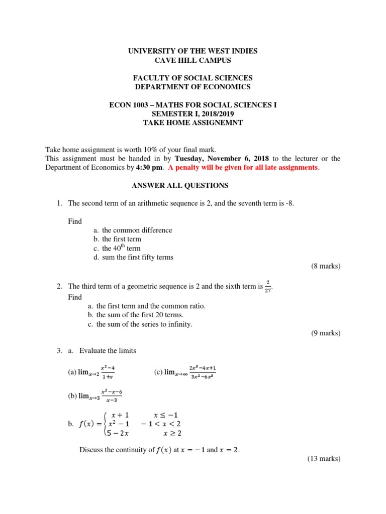 Maths Assignment for Social Sciences | PDF | Matrix (Mathematics ...
