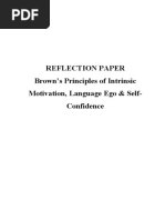 Reflection Paper Brown's Principles of Intrinsic Motivation, Language Ego & Self-Confidence