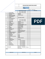 Inspection Sheet - Excavator PT. DCA