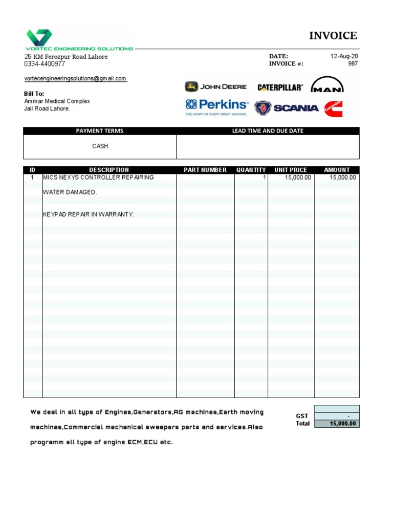 Ammar Medical Complex Invoice Details | PDF