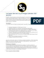 Los temas clave de la Ley de Riesgos Laborales 1562 del 2012