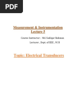 Topic: Electrical Transducers: Measurement & Instrumentation