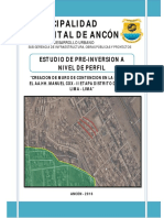 Municipalidad Distrital de Ancón: Estudio de Pre-Inversion A Nivel de Perfil