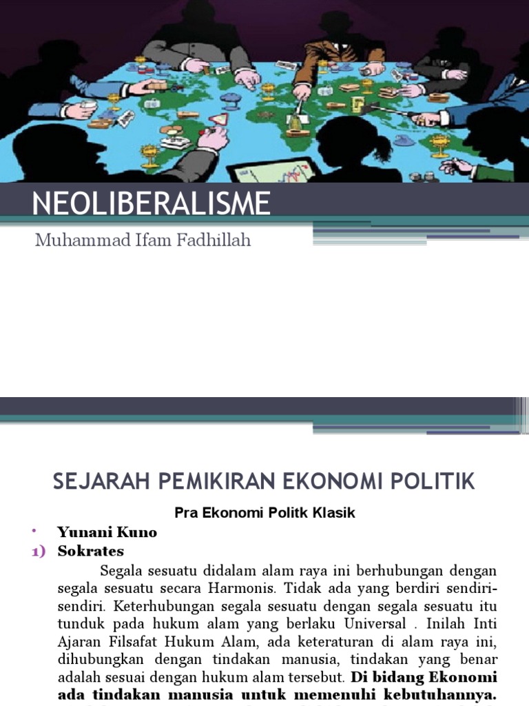 Neoliberalisme dalam Pemikiran Ekonomi | PDF