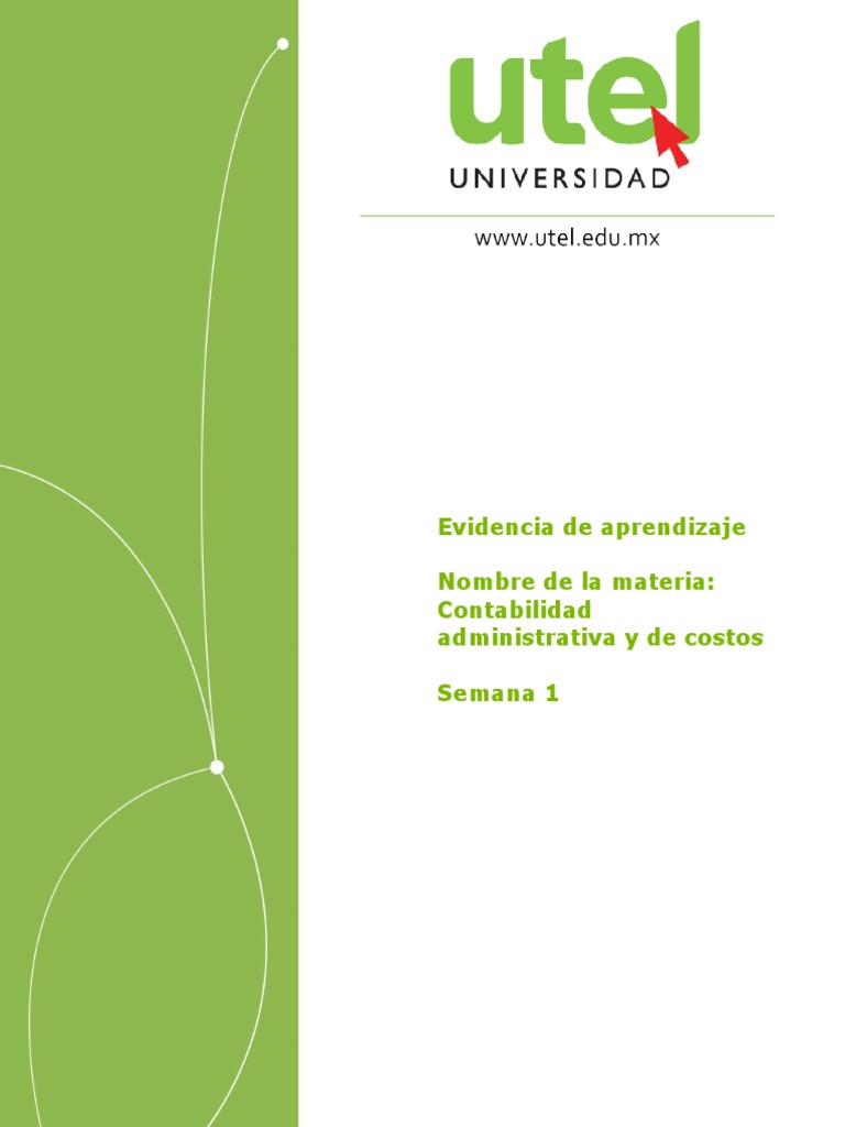 Contabilidad Administrativa Y De Costos Semana1 P Pdf Costo