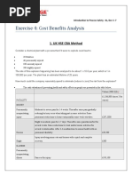 Exercise 4: Cost Benefits Analysis: 1. UK HSE CBA Method