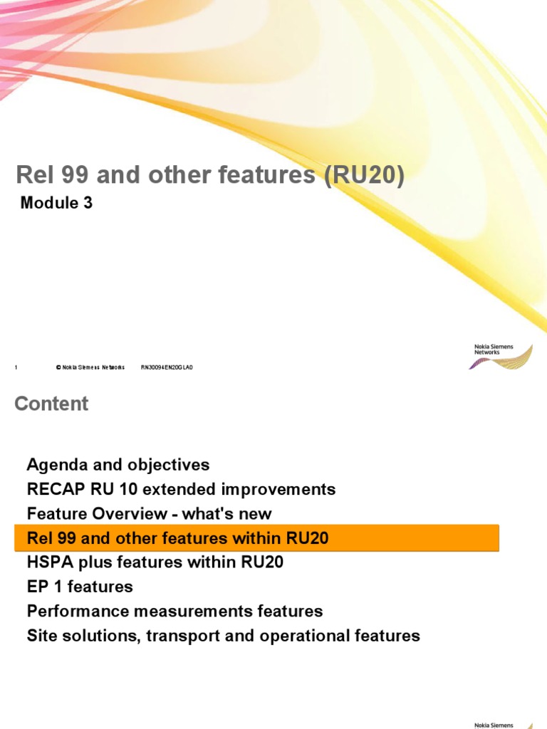 03 RN3009 RU20 Rel99 Other Features RF | PDF | High Speed Packet Access ...