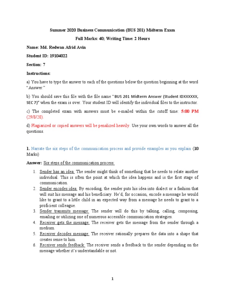 BUS 201 Midterm Exam Instructions | PDF | Value Added Tax | Test ...