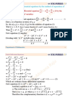 Solution of Partial Differential Equations by The Method of Separation of Variables
