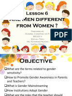 Are Men Different From Women ?: Lesson 6