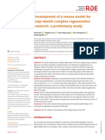 Development of A Mouse Model For Pulp-Dentin Compl