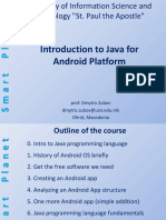 Introduction To Java For Android Platform