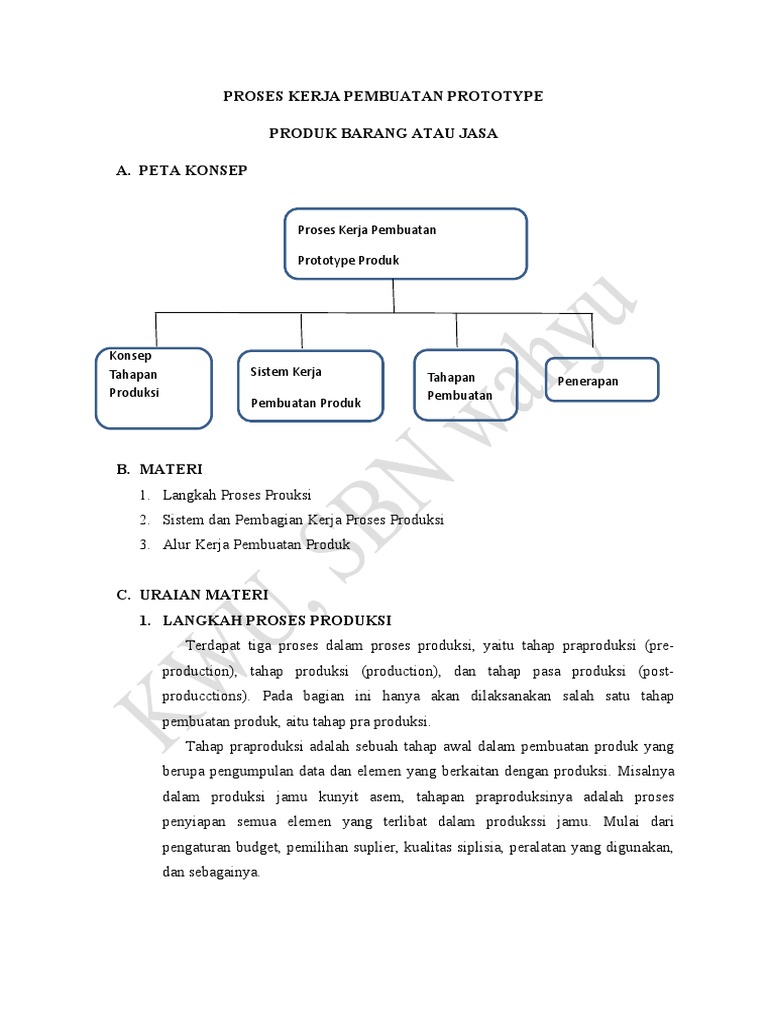Xi Proses Kerja Pembuatan Prototype Produk Barang Atau Jasa Pdf