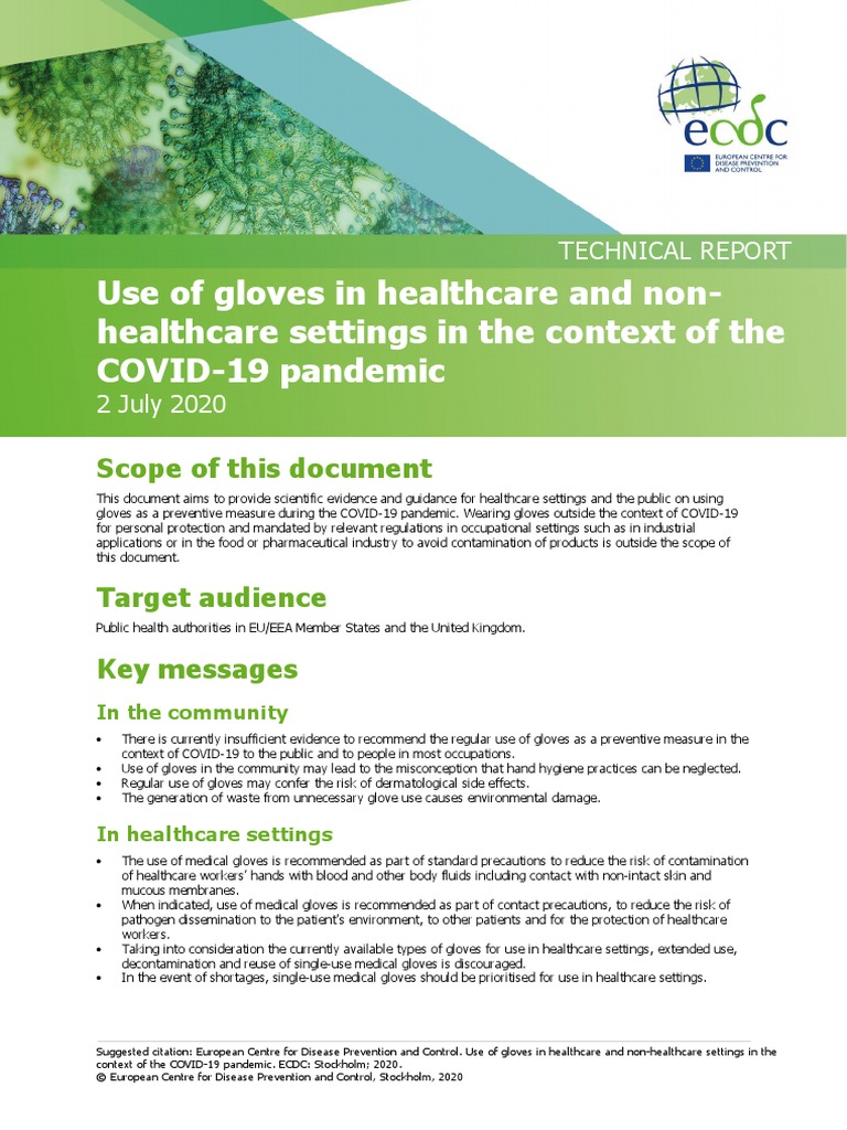Use of Gloves Within COVID-19 02 07 2020 | PDF | Hand Washing | Hygiene