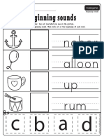 Beginning Sounds Worksheets PDF