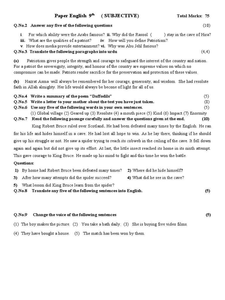 Paper English 9th (Chap. 1 - 6) | PDF | Verb | Linguistic Morphology