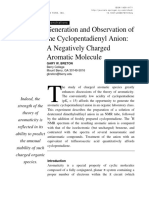 Generation and Observation of The Cyclopentadienyl Anion: A Negatively Charged Aromatic Molecule