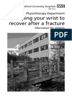 Helping Your Wrist To Recover After A Fracture: Physiotherapy Department