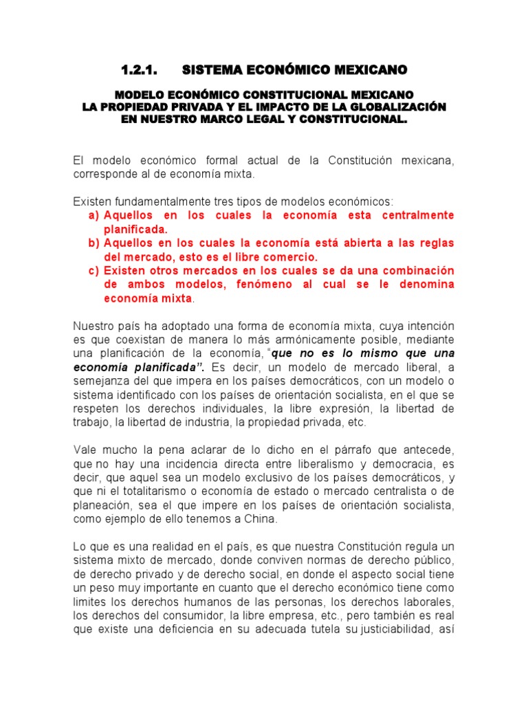 Sistema Economico Mexicano | PDF | Propiedad | Constitución