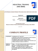 Industrial Training (WIB 39908: Upstream Downstream Process and Services SDN BHD