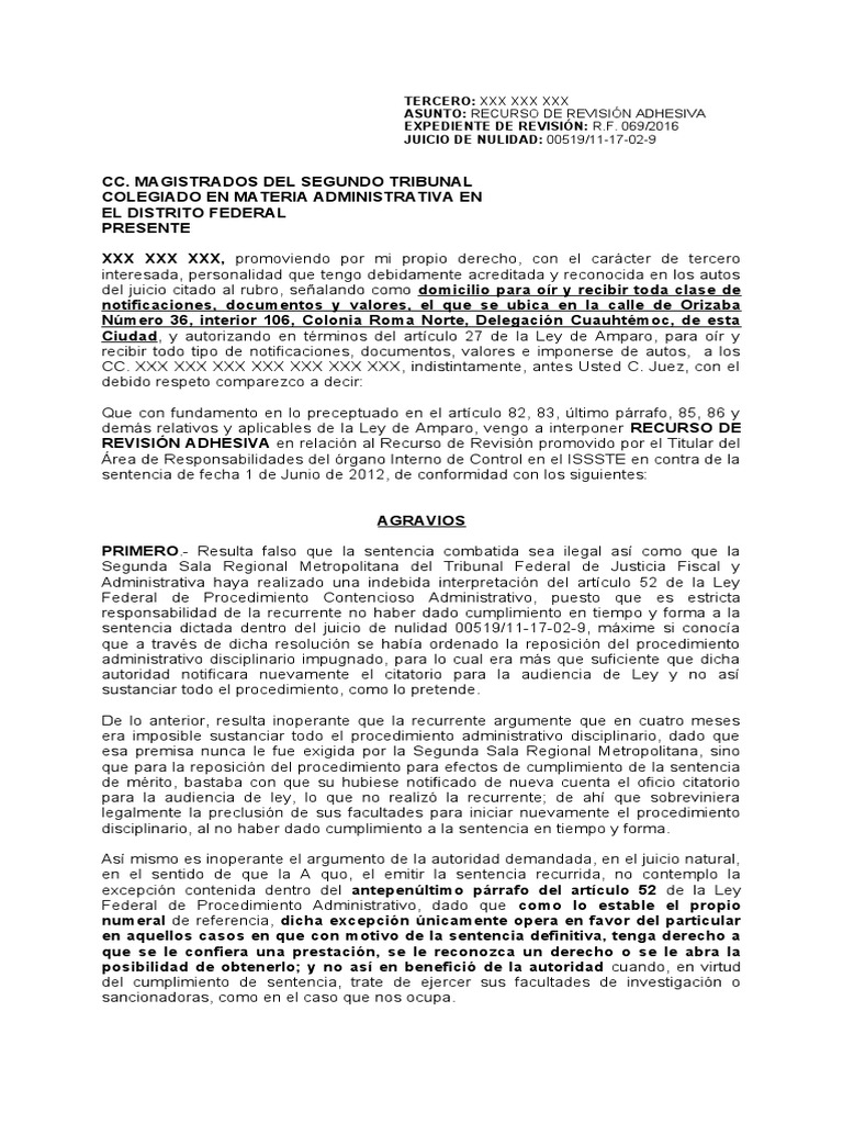Revision Adhesiva Administrativa | PDF | Sentencia (ley) | Ley ...