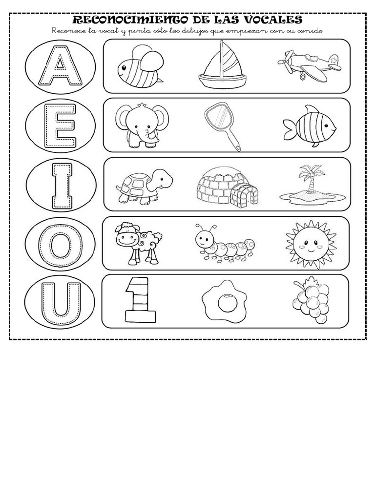 Actividades para Reconocer Vocales | PDF | Artes del Lenguaje y ...