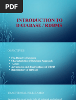 Introduction To Database / Rdbms