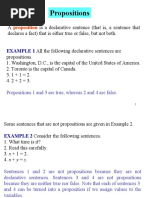 Propositions: Is A Declarative Sentence (That Is, A Sentence That