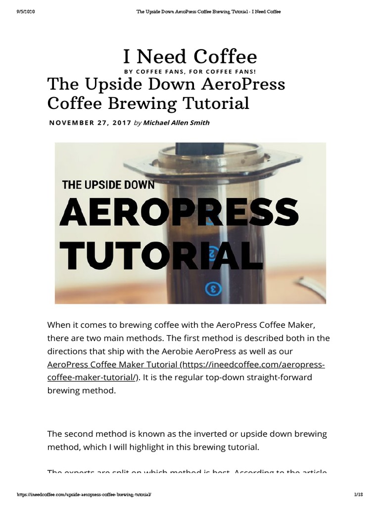 AeroPress Coffee Brewing Tutorial PDF Coffee Brewing