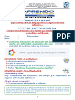 Sesión 4 Quinto Grado Semana 22 Matemática PDF