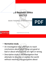 3.0 Business Ethics: Main Theories of Normative Ethics
