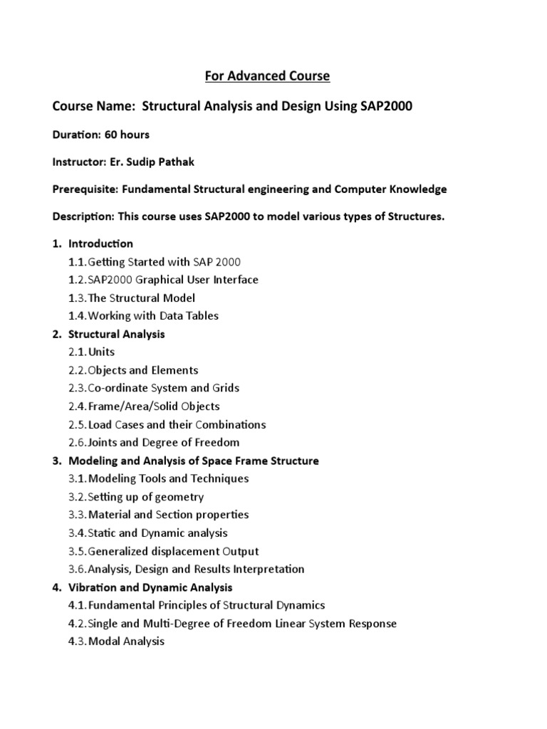 Advanced SAP2000 Structural Course | PDF | Structural Analysis | Truss