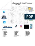 Audiovisual Technologies and Social Networks Word Wordsearches - 123947