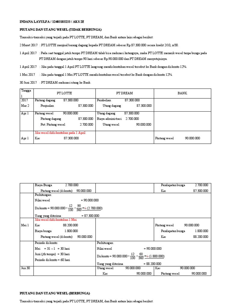 Contoh Soal Akuntansi Wesel