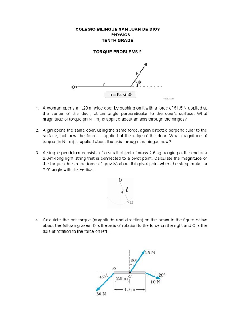 Torque Problems 2 | PDF