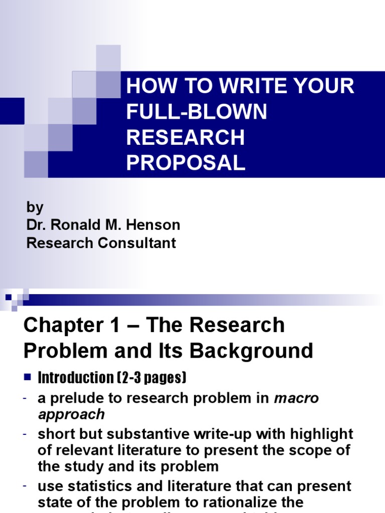 Writing a Full-Blown Research Proposal | PDF | Sampling (Statistics ...